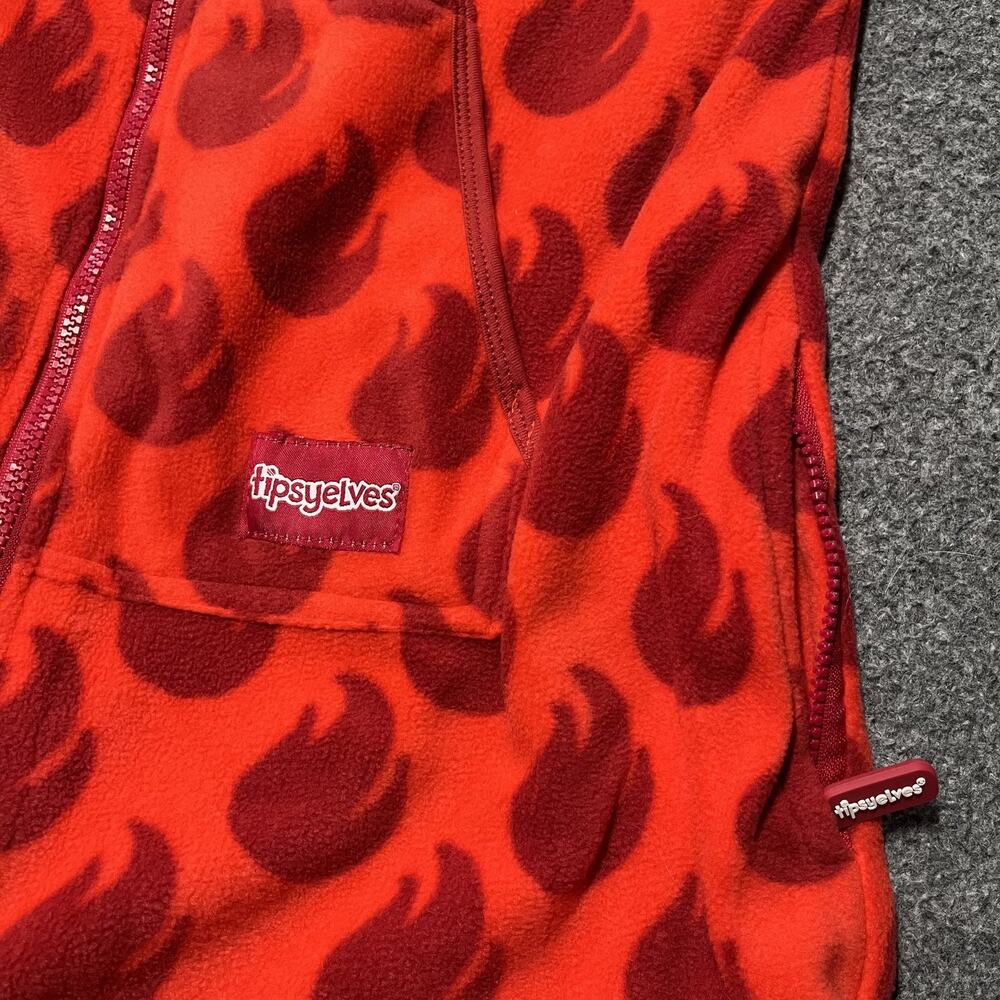 Taco Bell Pajamas Mens L Red Graphic Print Sleepwear Fleece Hooded Zip - Picture 5 of 11